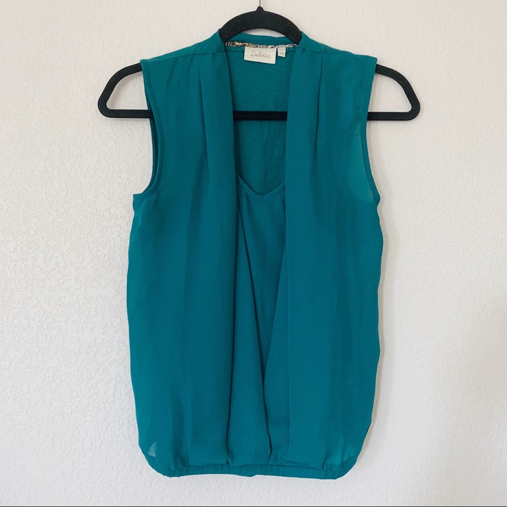 Anthropologie Deletta Teal Top